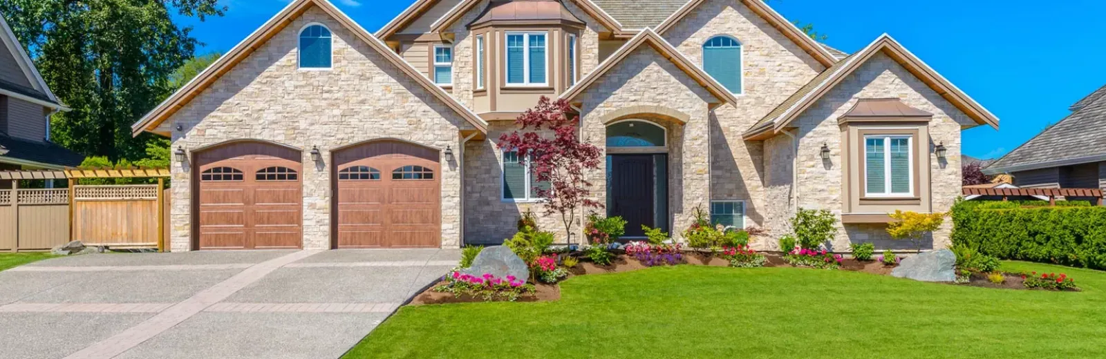 House with beautiful front lawn