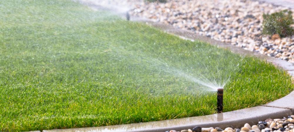 Sprinkler Head on Edge of Lawn